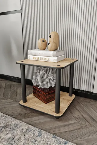 2 Katlı Dekoratif Kare Kitaplık